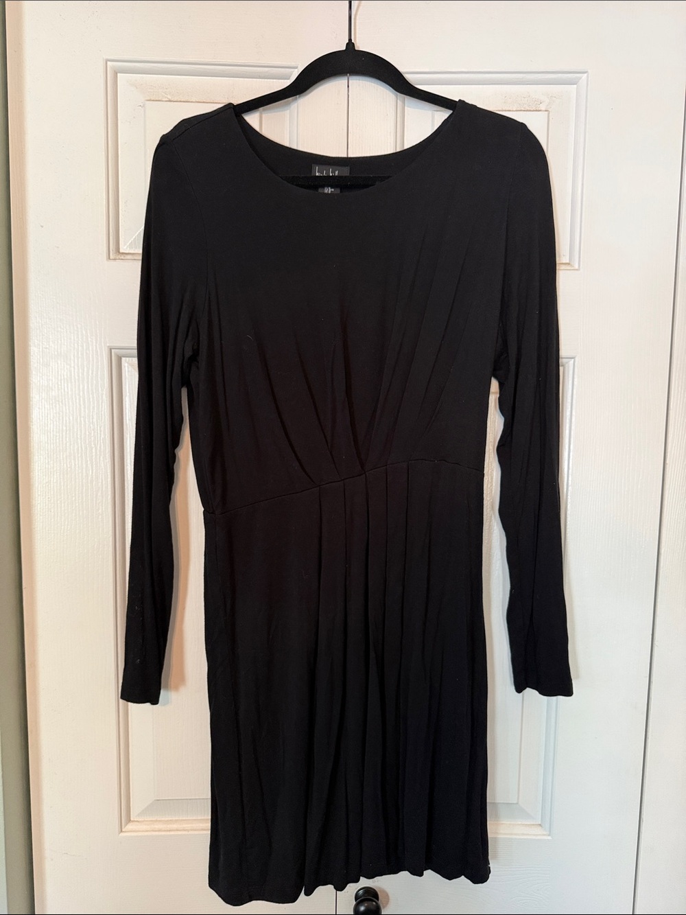 Black Long Sleeve Pleated Women’s Dress